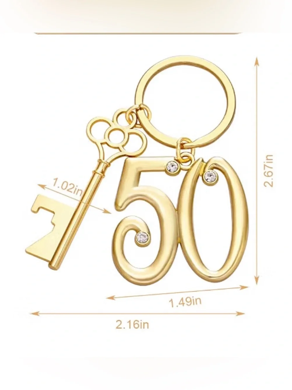 50th celebration charm key bottle opener keychain